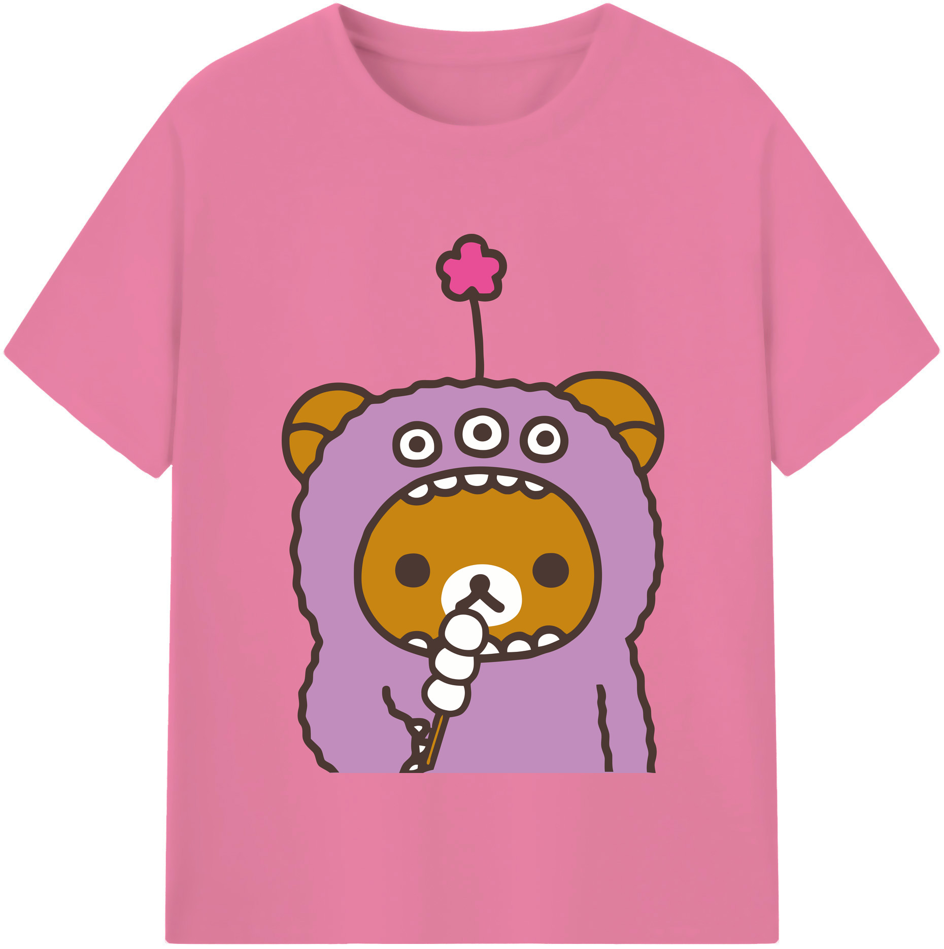 （画像用） リラックマ リラックマ キイロイトリ Rilakkuma Korilakkuma Kiiroitori 綿100％半袖Tシャツ（フロントプリント）